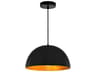 Modest 1-Light Black Dome Pendant