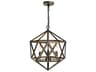Amazon 3-Light Antique Forged Copper Geometric Pendant