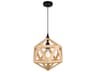 Lante Pendant Light Geometric Wood and Black