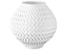 Plisse Medium Vase Contemporary White Ceramic