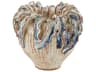 Tropical Crown Ivory Reactive Blue Vase