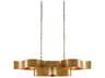 Grand Lotus Oval Chandelier in Antique Gold Leaf