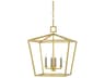 Denison 4-Light Contemporary Gold Leaf Candelabra Chandelier