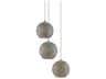 Giro 3-Light Painted Silver Nickel Blue Glass Globe Mini Pendant