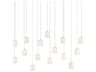 Dove 15-Light Painted Silver White Cylinder Island Pendant