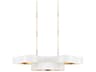 Grand Lotus 6-Light Sugar White Contemporary Gold Leaf Island Pendant