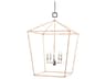 Denison 5-Light Mole Black Natural Rattan Brown Lantern Chandelier