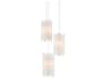 Escenia 3-Light Natural Painted Silver Crystal Glass Cylinder Mini Pendant