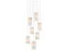 Escenia 7-Light Natural Painted Silver White Crystal Glass Cylinder Pendant