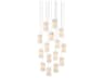 Escenia 15-Light Natural Painted Silver White Crystal Glass Cylinder Pendant