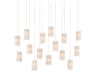 Escenia 15-Light Natural Painted Silver Crystal Glass Cylinder Island Pendant