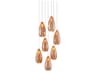 Rame 7-Light Copper Silver Painted Glass Pendant