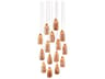Rame 15-Light Copper Silver Painted Glass Pendant