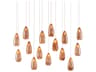 Rame 15-Light Copper Silver Painted Glass Island Pendant