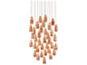 Rame 36-Light Copper Silver Painted Glass Pendant