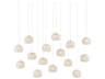Piero 15-Light White Painted Silver Dome Island Pendant