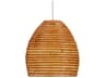 Beehive 1-Light Natural Rattan Silver Brown Bowl Mini Pendant