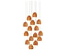 Beehive 15-Light Natural Rattan Silver Brown Dome Tiered Pendant