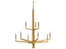 Goldfinch 9-Light Washed Lucerne Gold Candelabra Tiered Chandelier