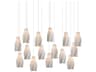 Posh 15-Light Textured White Island Pendant