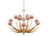 Marilee 12-Light Pink Dutch Gold Leaf Chandelier