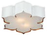 Grand Lotus 2-Light Sugar White Contemporary Gold Leaf Flush Mount