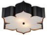 Grand Lotus Flush Mount Ceiling Light in Satin Black