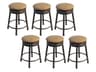 Backless Cast Aluminum Round Swivel Bar Stool with Seat Cushion Set of 6
