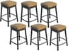Backless Cast Aluminum Square Bar Stool with Seat Cushion Set of 6