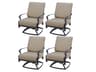 Santa Barbara Cast Aluminum Antique Bronze Swivel Rocker Lounge Chair Set of 4