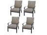 Santa Barbara Cast Aluminum Antique Bronze Lounge Chair Set of 4