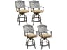 Sedona Cast Aluminum Antique Bronze Swivel Bar Height Stool Set of 4