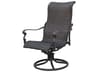 Victoria Wicker Espresso Swivel Rocker Dining Arm Chair Set of 4