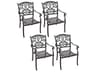 Santa Monica Cast Aluminum Dining Chair with Cushion Set of 4