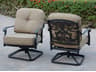 Santa Monica Cast Aluminum Antique Bronze Swivel Rocker Lounge Chair Set of 4