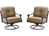 Nassau Cast Aluminum Swivel Rocker Club Chair with Cushions Set of 2