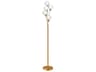 Budding Branch Aged Brass White Glass Floor Lamp