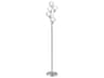 Budding Branch Satin Chrome White Glass Silver Floor Lamp
