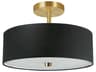 Everly Semi-Flush Mount Ceiling Light Aged Brass and Black