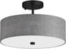 Everly 3-Light Grey Matte Black Drum Semi Flush Mount