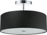 Everly 3-Light Black Polished Chrome Drum Semi Flush Mount