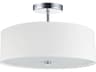Everly 3-Light Semi-Flush Mount in Polished Chrome and White