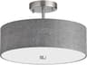 Everly 3-Light Grey Satin Chrome Drum Semi Flush Mount