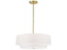 Everly 4-Light Aged Brass White Drum Tiered Pendant