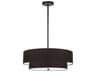 Everly 4-Light Matte Black Drum Tiered Pendant