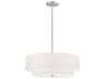 Everly 4-Light Satin Chrome White Drum Tiered Pendant
