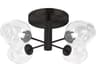 Abii 4-Light Matte Black Semi Flush Mount
