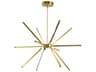 Array 12-Light Aged Brass Linear Sputnik Chandelier