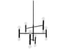Ava 12-Light Matte Black Linear Tiered Chandelier