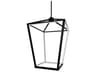 Cage 12-Light Matte Black White Geometric Lantern Pendant